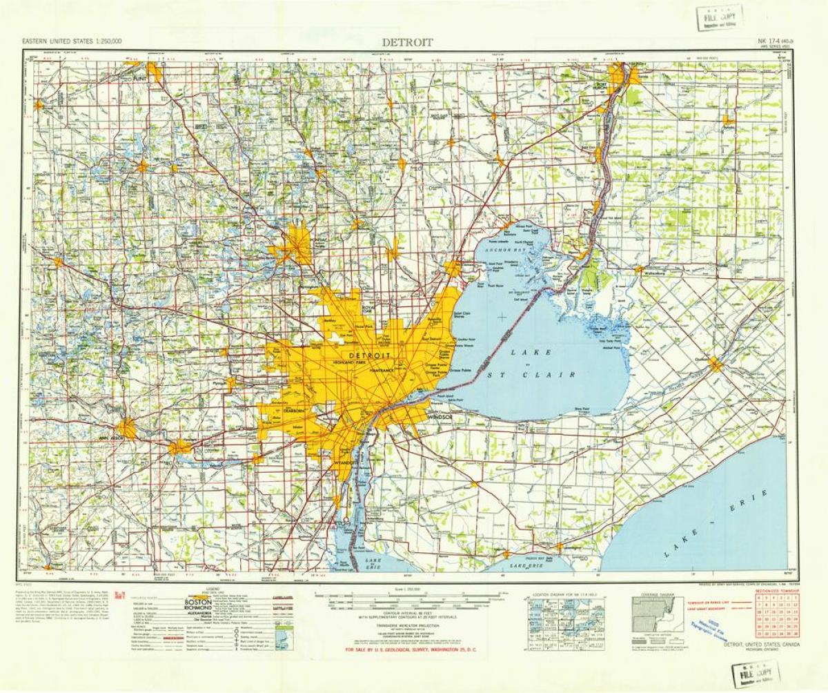 Детройт ану-ын газрын зураг