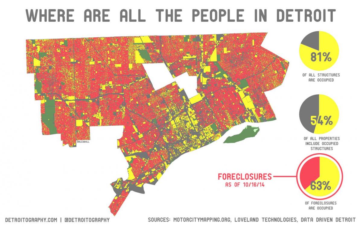 Детройт хүн амын газрын зураг