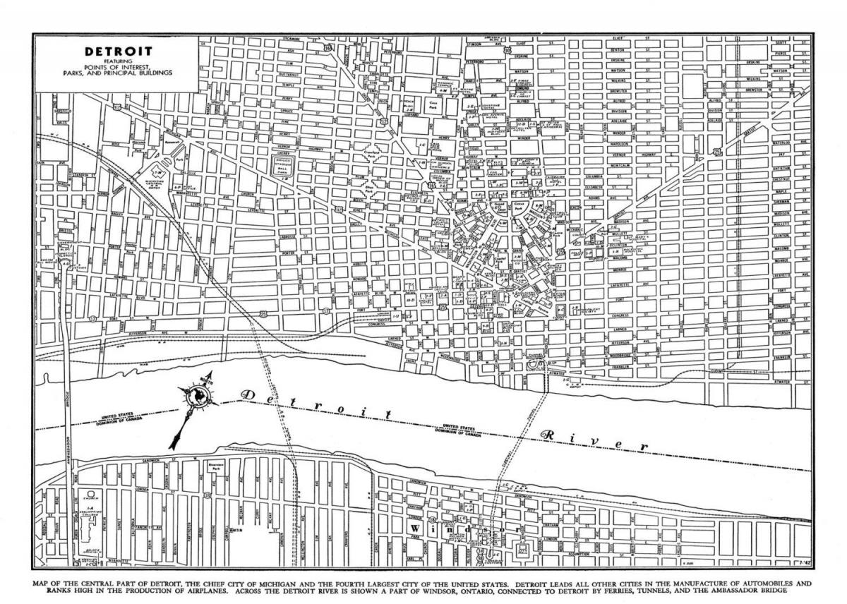 Детройт Хотын гудамжны газрын зураг