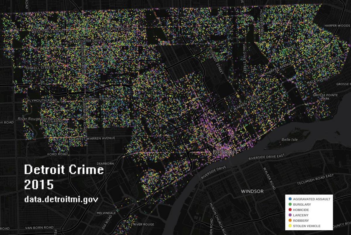 Детройт гэмт хэргийн газрын зураг