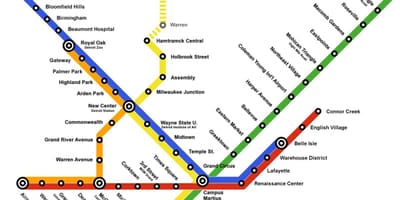 Метро Детройт газрын зураг