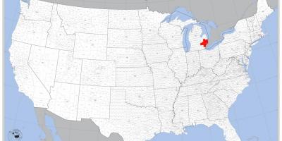 Детройт байршил газрын зураг дээр